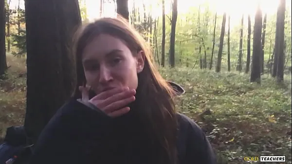 Watch Young shy Russian girl gives a blowjob in a German forest and swallow sperm in POV (first homemade porn from family archive cool Tube