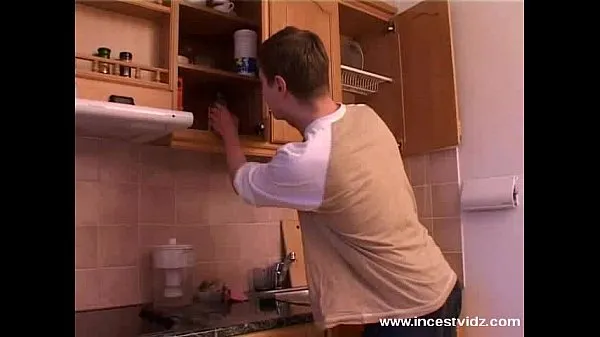 Watch Mature mom and young guy on the kitchen cool Tube